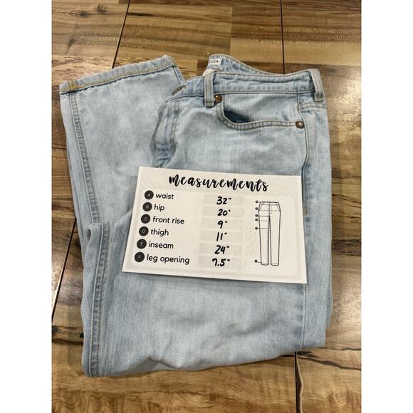 VTG Y2K Tommy Hilfiger Retro Hipster Size 10 Straight Leg Light Blue Crop Jeans - Picture 8 of 8